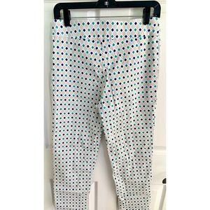 Krazy Larry Pull On Pants Cropped Straight Leg Diamond Pattern Women's 10
